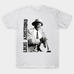 Louis Armstrong Retro White T-Shirt